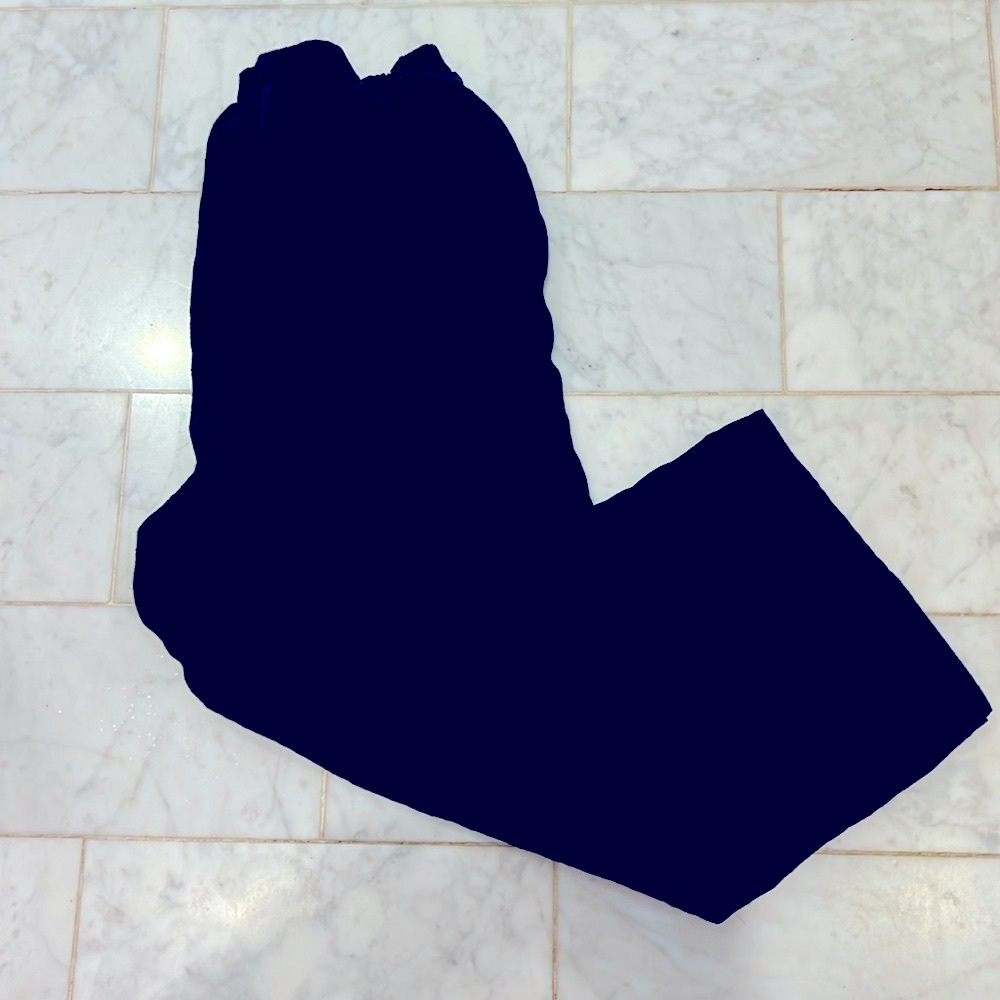 FLAX 100% Linen pocketed Ankle Pant dark blue